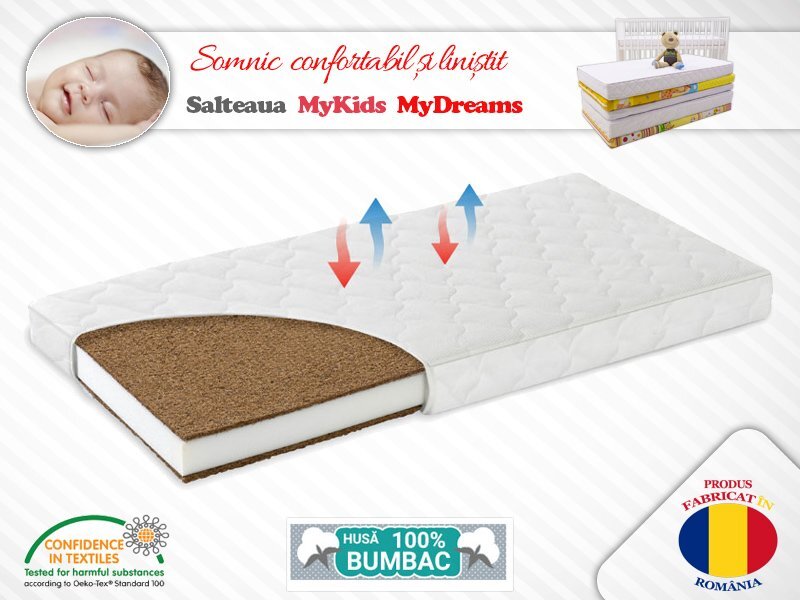 MYKIDS Saltea Fibra Cocos MyDreams 105x70x8 cm