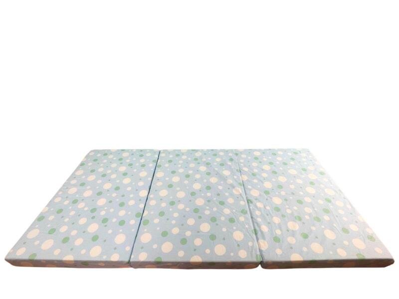 MYKIDS Saltea pliabila din spuma poliuretanica 120x60x5 cm Light Blue with Dots