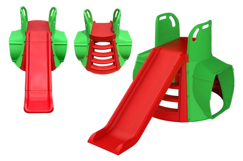 MYKIDS Tobogan cu tunel 0147013 verde rosu