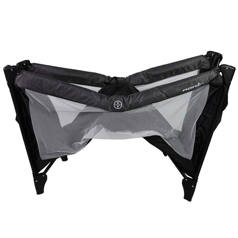 NANIA Pat de voiaj cu 2 nivele Soda grey pliere compacta robust geanta transport inclusa