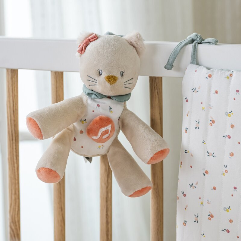 NATTOU Jucarie de plus Mila Zoe Lana Cu muzica Dezvolta atingerea si abilitatile motorii 0 luni+ Cat