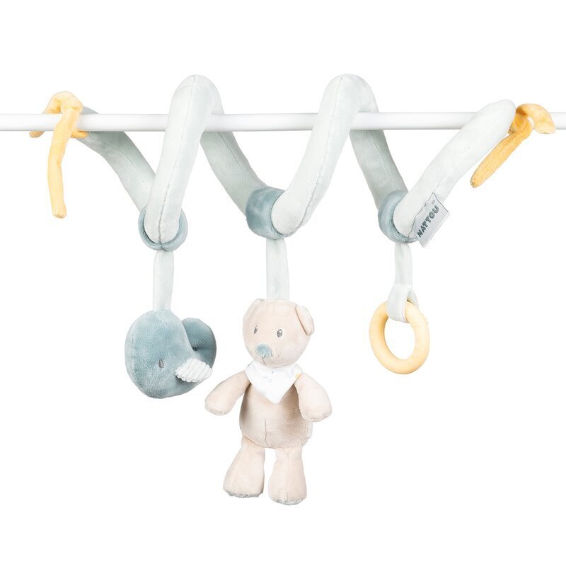 NATTOU Jucarie interactiva Romeo Jules Sally spirala pentru atasare la patut sau carucior dezvolta abilitatile motorii cu 3 jucarii 0 luni+ multicolor