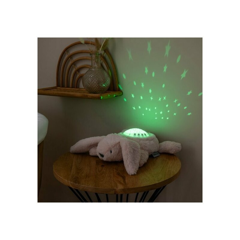 NATTOU Lampa de veghe cu proiectii melodii si sunete albe 22x25x9 cm Iepuras bej