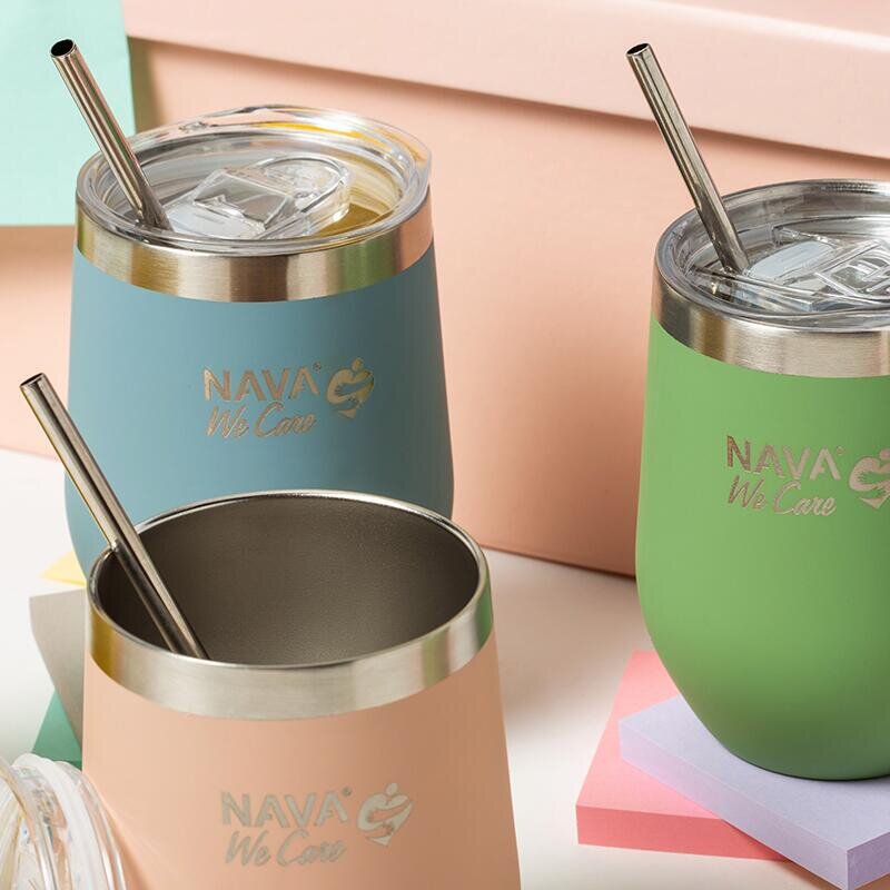 NAVA Cana termoizolanta cu pai roz 360 ml