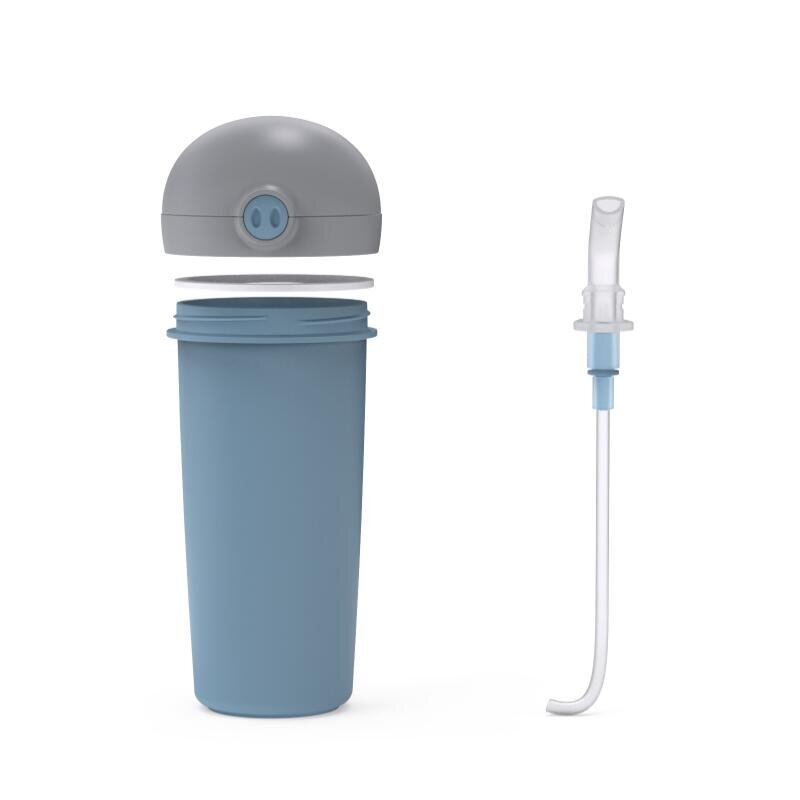 NAVA Sticla de plastic cu pai 380 ml albastru
