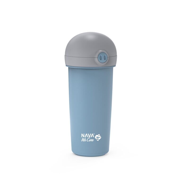 NAVA Sticla de plastic cu pai 380 ml albastru