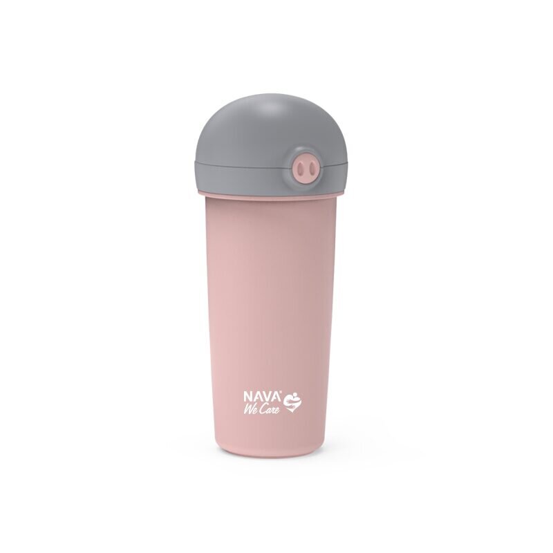 NAVA Sticla de plastic cu pai 380 ml roz