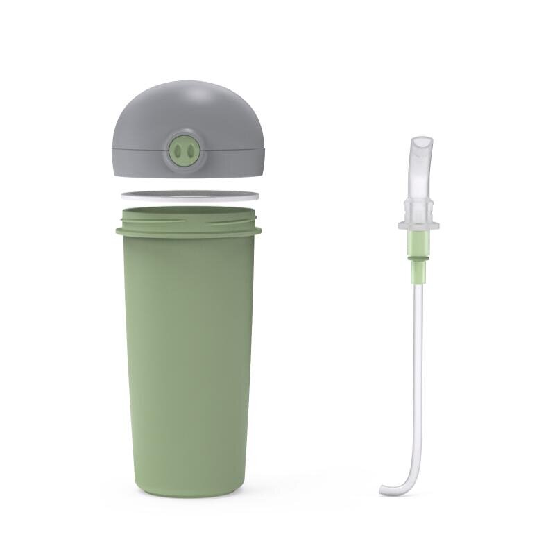NAVA Sticla de plastic cu pai 380 ml verde