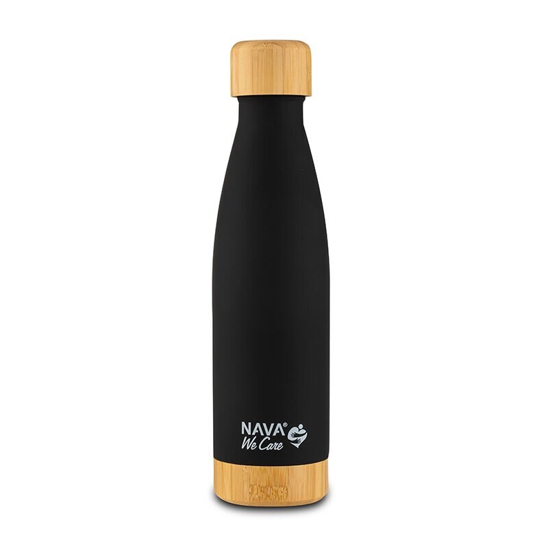 NAVA Sticla termoizolanta bambus calatorii negru 500 ml