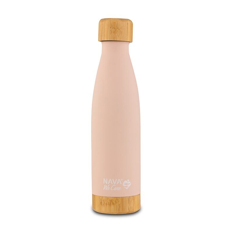 NAVA Sticla termoizolanta calatorii bambus roz 500 ml
