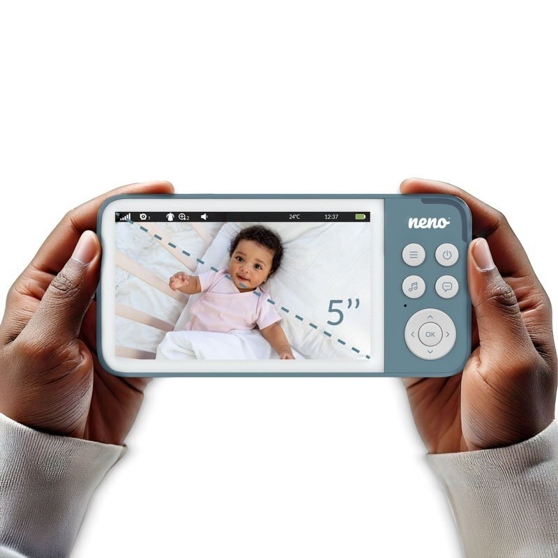 Neno Baby monitor video cu ecran mare de 5 inch Vedo Blue