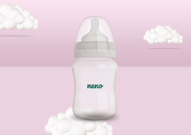 Neno Biberon cu tetina silicon anti-colici debit lent 150 ml