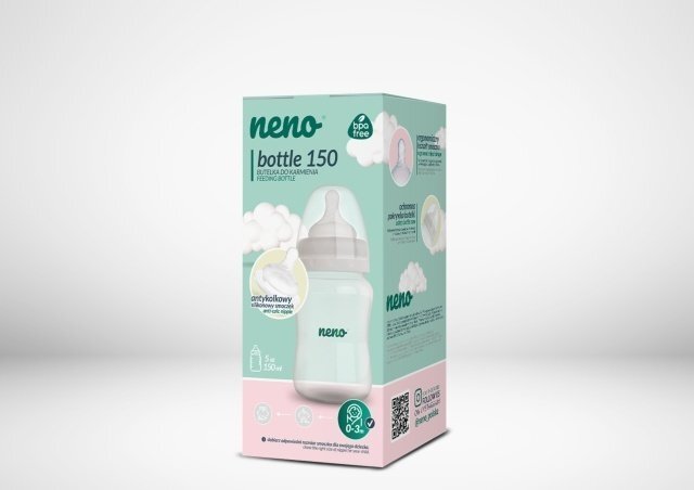 Neno Biberon cu tetina silicon anti-colici debit lent 150 ml