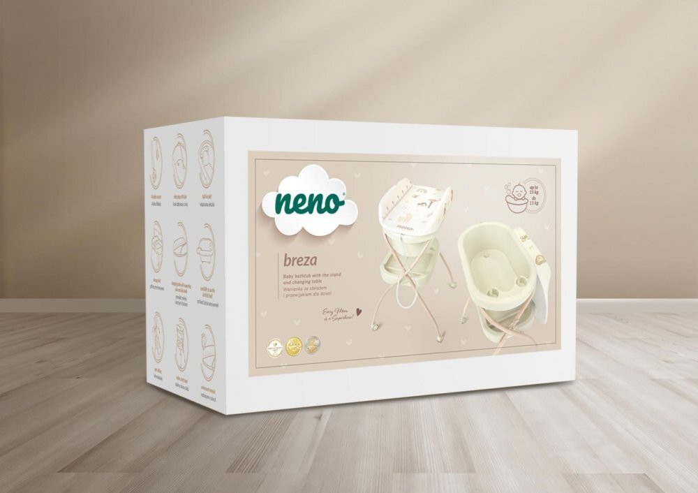 Neno Cadita 2 in 1 Breza cu salteluta de infasat