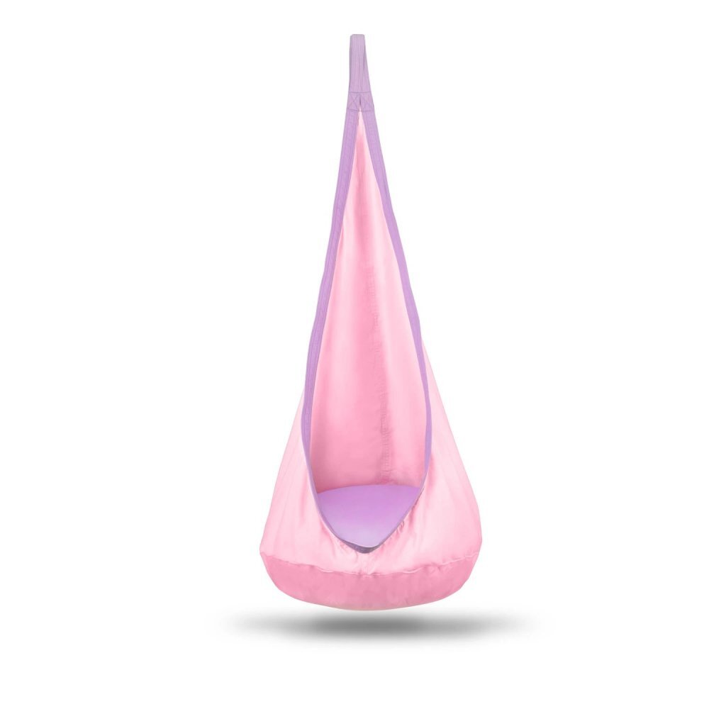Neo Sport Hamac tip Cocoon pentru copii 140 x 55 cm Neo-Sport Cocoon Roz deschis utilizare interiorexterior capacitate maxima 80 kg husa detasabila si lavabila perna gonflabila inclusa