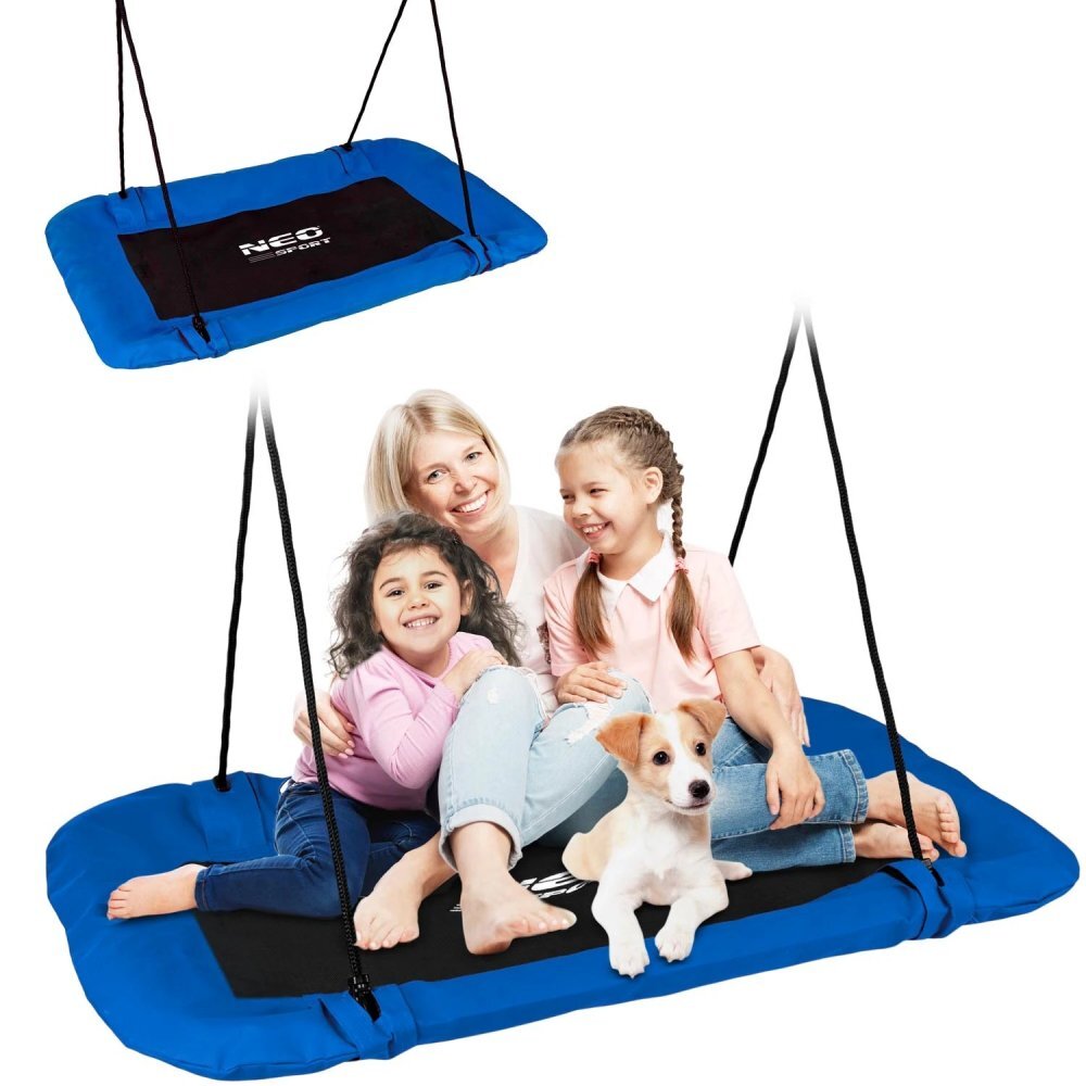 Neo Sport Leagan tip cuib pentru copii dreptunghiular XXL 110 x 70 cm 150 kg Neo-Sport Albastru