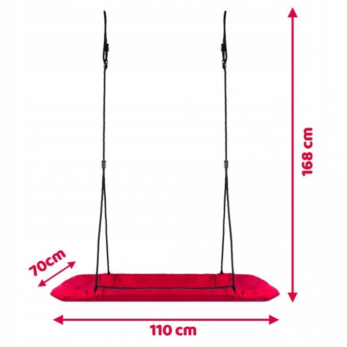 Neo Sport Leagan tip cuib pentru copii dreptunghiular XXL 110 x 70 cm 150 kg Neo-Sport Rosu