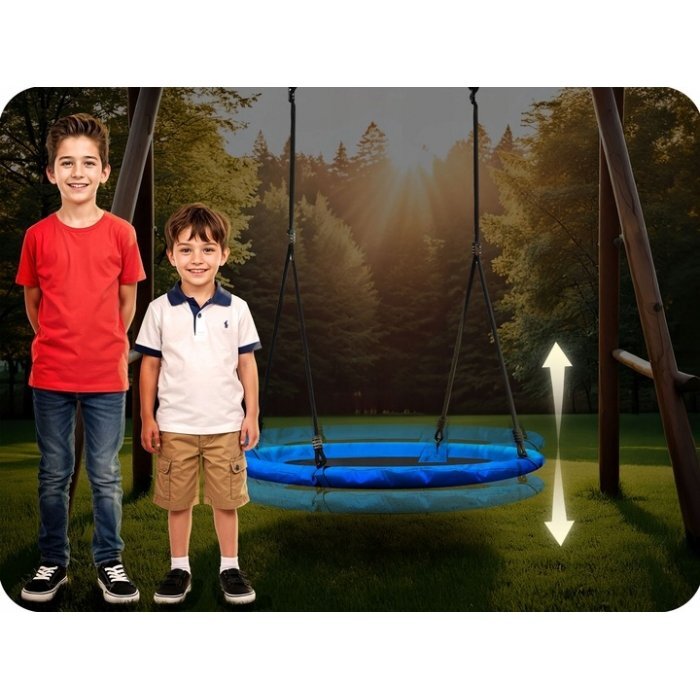 Neo Sport Leagan tip cuib pentru copii Neo-Sport 1051 Albastru XXL 110 cm material impermeabil cadru din otel greutate suportata 150 kg