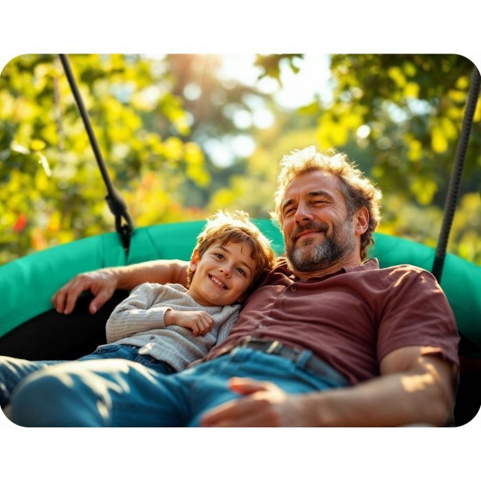 Neo Sport Leagan tip cuib pentru copii Neo-Sport 1052 Verde XXL 110 cm material impermeabil cadru din otel greutate suportata 150 kg