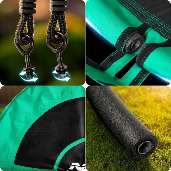 Neo Sport Leagan tip cuib pentru copii Neo-Sport 1052 Verde XXL 110 cm material impermeabil cadru din otel greutate suportata 150 kg