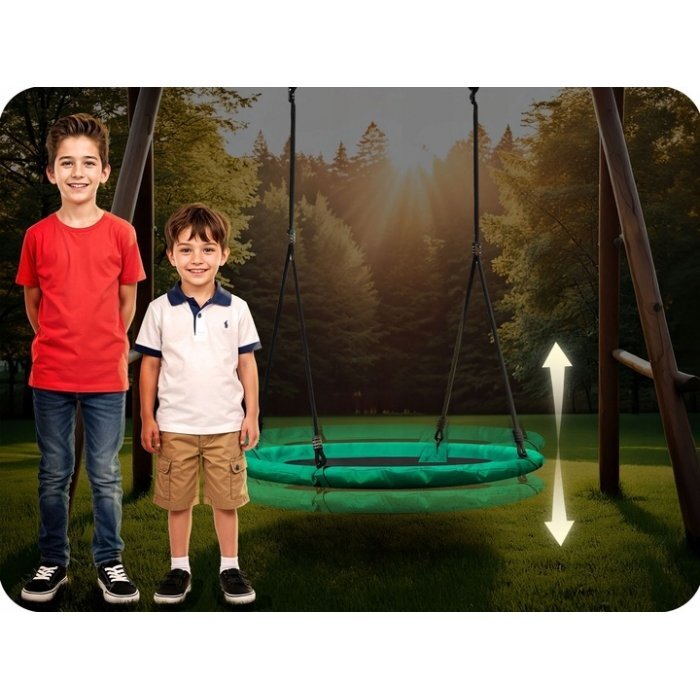 Neo Sport Leagan tip cuib pentru copii Neo-Sport 1052 Verde XXL 110 cm material impermeabil cadru din otel greutate suportata 150 kg