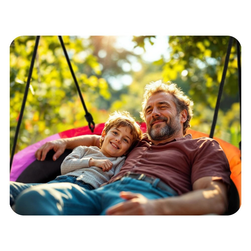 Neo Sport Leagan tip cuib pentru copii Neo-Sport 6 Multicolor 100cm Perna atasata cu Velcro inclusa Cadru din otel material impermeabil 600D PE Oxford greutate suportata 150kg