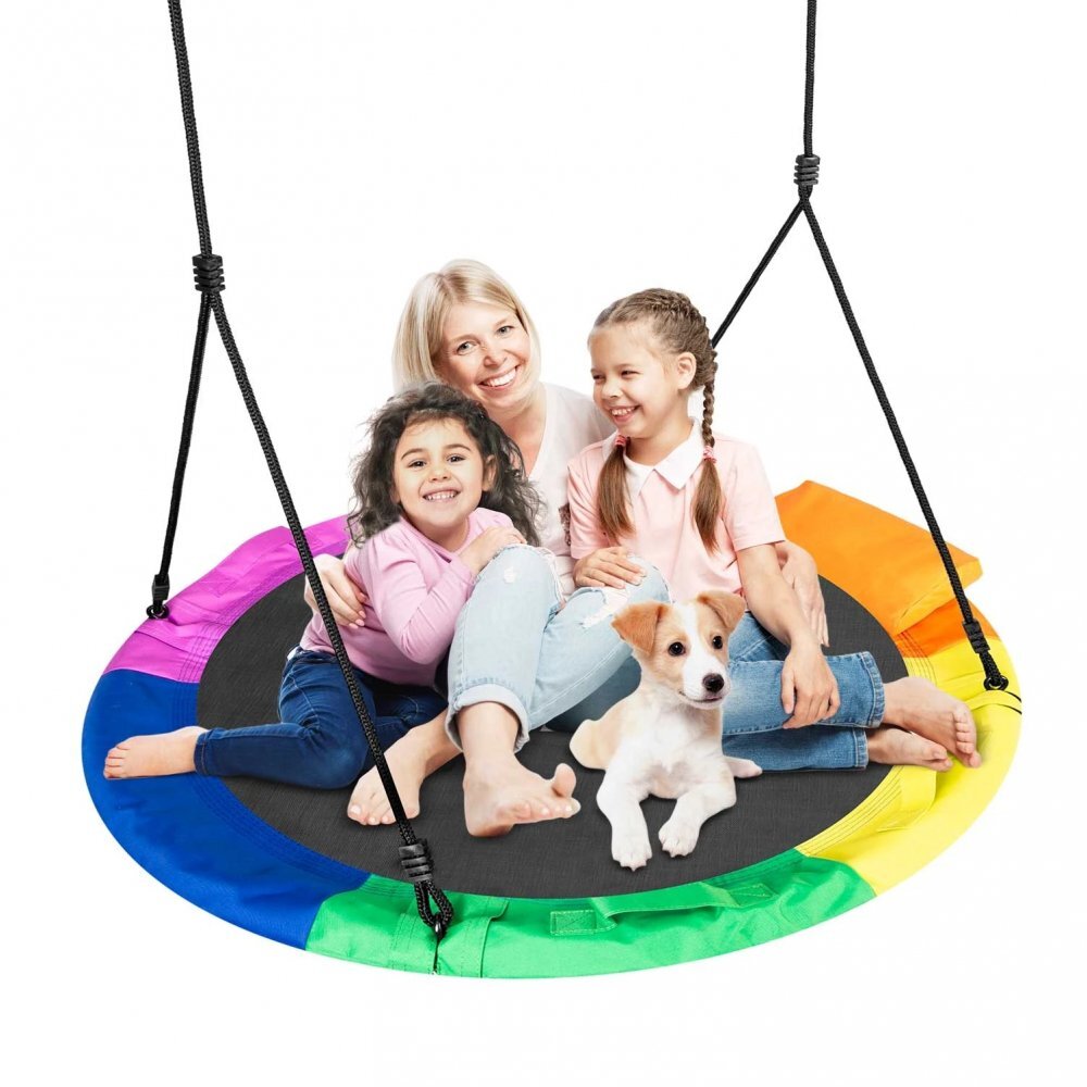 Neo Sport Leagan tip cuib pentru copii Neo-Sport 6 Multicolor XXL 110cm cadru din otel material impermeabil 600D PE Oxford greutate suportata 150kg
