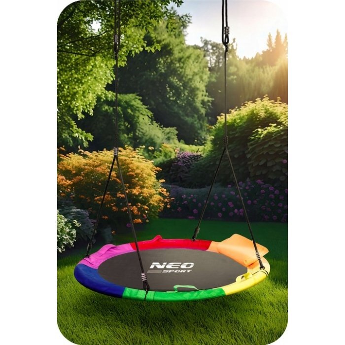 Neo Sport Leagan tip cuib pentru copii Neo-Sport Multicolor XXL 100 cm material impermeabil cadru din otel greutate suportata 150 kg