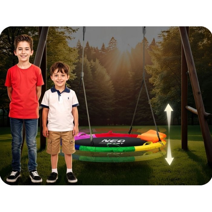 Neo Sport Leagan tip cuib pentru copii Neo-Sport Multicolor XXL 100 cm material impermeabil cadru din otel greutate suportata 150 kg