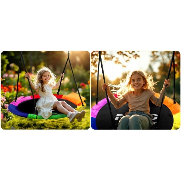 Neo Sport Leagan tip cuib pentru copii Neo-Sport Multicolor XXL 100 cm material impermeabil cadru din otel greutate suportata 150 kg