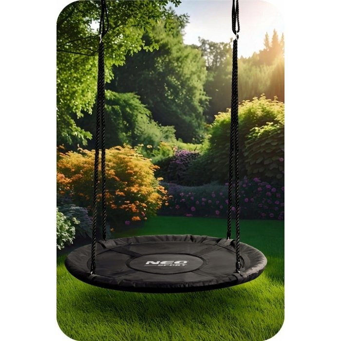 Neo Sport Leagan tip cuib pentru copii Neo-Sport Negru XXL 100 cm material impermeabil cadru din otel greutate suportata 150 kg