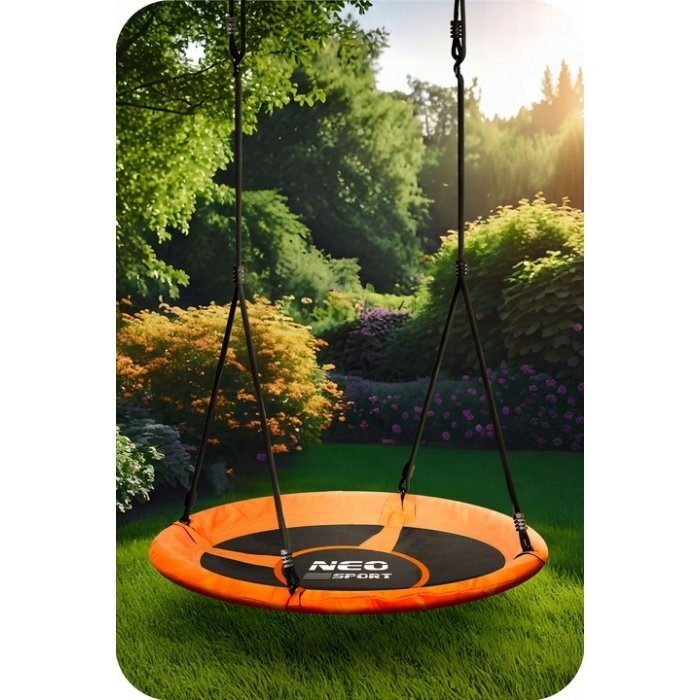 Neo Sport Leagan tip cuib pentru copii Neo-Sport Portocaliu XXL 100 cm material impermeabil cadru din otel greutate suportata 150 kg