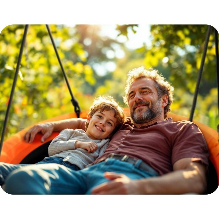 Neo Sport Leagan tip cuib pentru copii Neo-Sport Portocaliu XXL 100 cm material impermeabil cadru din otel greutate suportata 150 kg