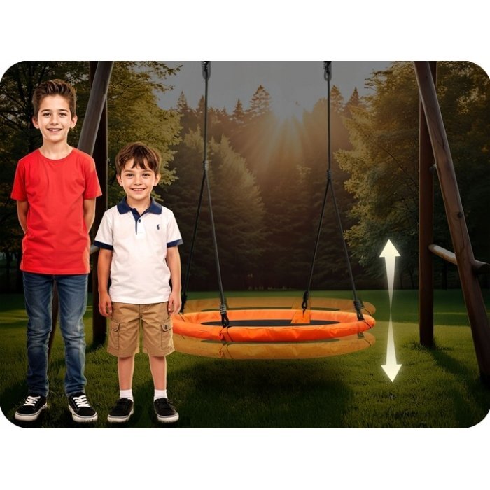 Neo Sport Leagan tip cuib pentru copii Neo-Sport Portocaliu XXL 100 cm material impermeabil cadru din otel greutate suportata 150 kg
