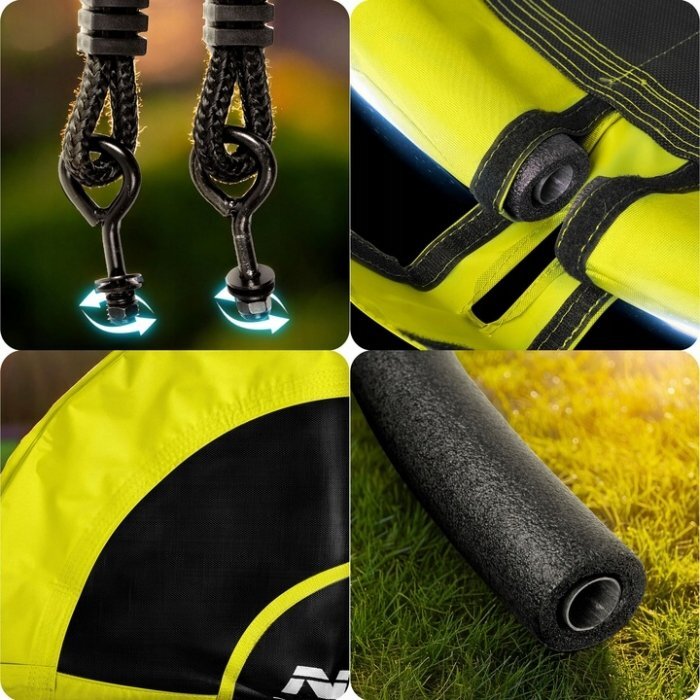 Neo Sport Leagan tip cuib pentru copii Neo-Sport Swingo 100 cm Galben cu Cadru din otel Husa impermeabila si rezistenta Oxford 600D Greutate suportata 150kg