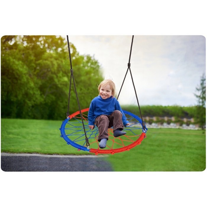 Neo Sport Leagan tip cuib pentru copii XXL 95 cm greutate admisa 150 kg Neo-Sport Rosu Albastru