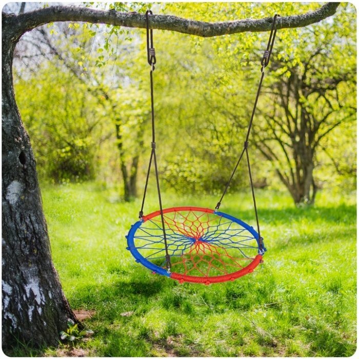 Neo Sport Leagan tip cuib pentru copii XXL 95 cm greutate admisa 150 kg Neo-Sport Rosu Albastru