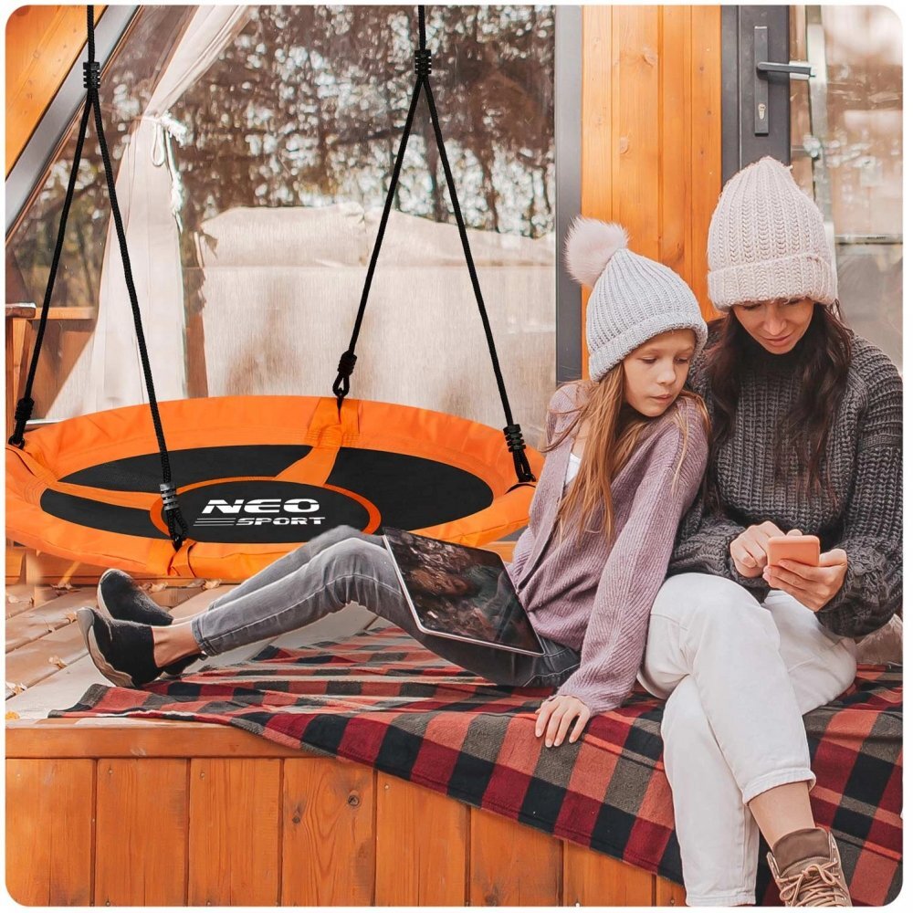 Neo Sport Leagan tip cuib pentru copii XXL 95 cmcadru din otelhusa impermeabila si rezistenta din material Oxford 600Dgreutate suportata 150 kg Neo-Sport Portocaliu