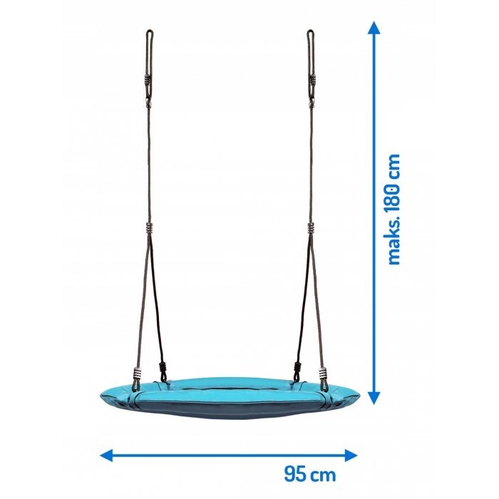 Neo Sport Leagan tip cuib pentru copii XXL 95 cmcadru din otelhusa impermeabila si rezistenta din material Oxford 600Dgreutate suportata 150 kg Neo-Sport Turcoaz