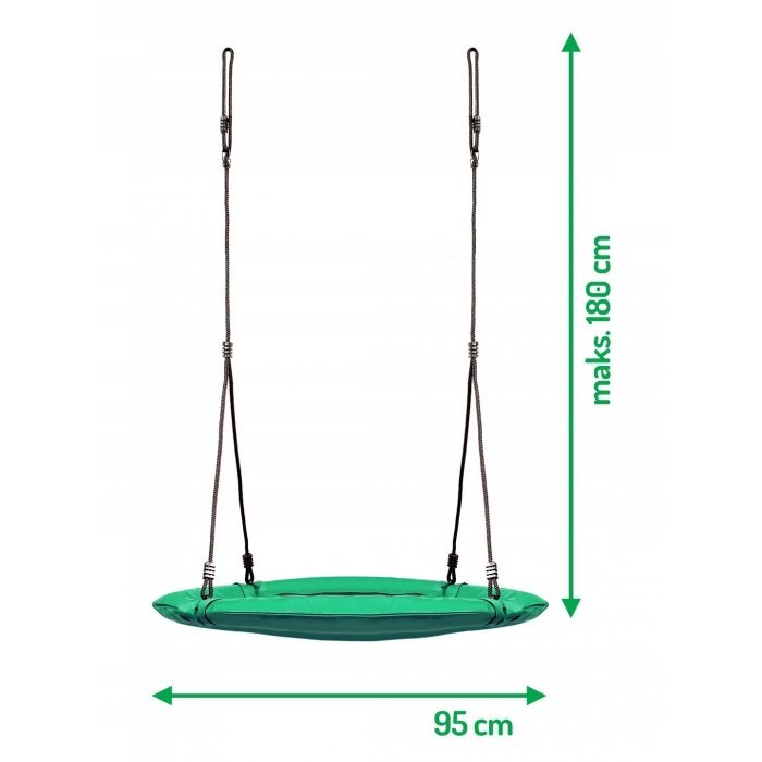 Neo Sport Leagan tip cuib pentru copii XXL 95 cmcadru din otelhusa impermeabila si rezistenta din material Oxford 600Dgreutate suportata 150 kg Neo-Sport Verde