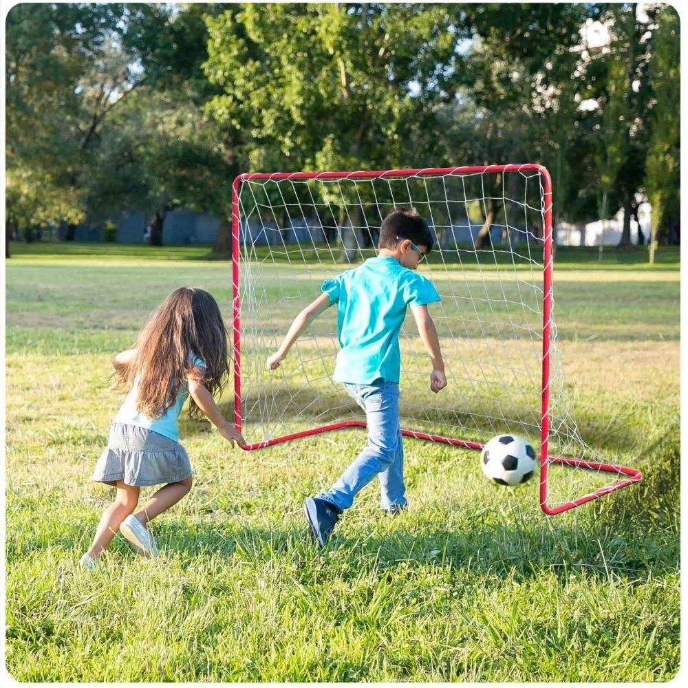 Neo Sport Poarta fotbal pentru copii 183x122x61 cm Neo-Sport cu cadru din otelplasa rezistenta4 ancore de montare incluse Footbal Play