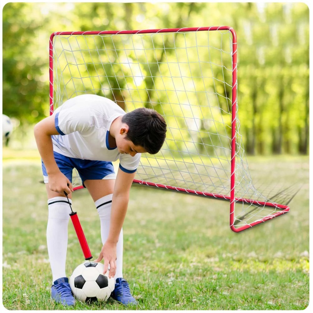 Neo Sport Poarta fotbal pentru copii 183x122x61 cm Neo-Sport cu cadru din otelplasa rezistenta4 ancore de montare incluse Footbal Play