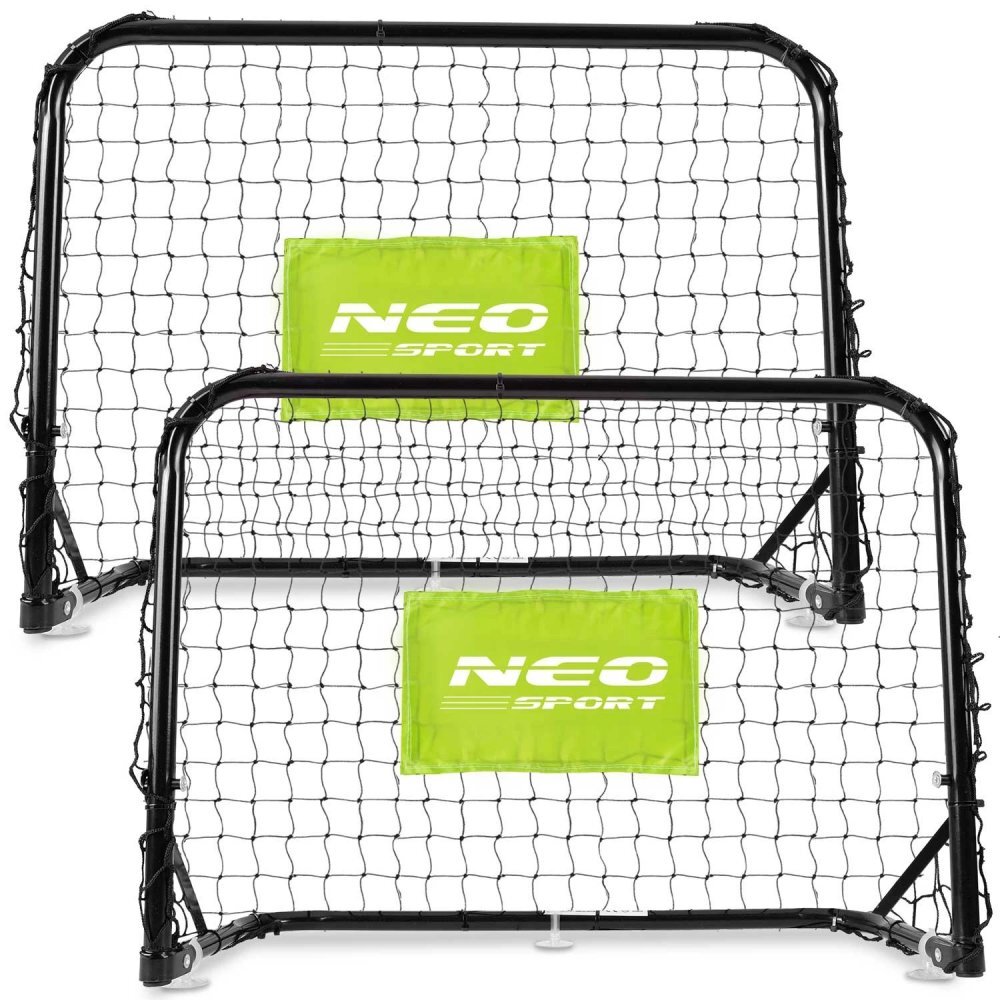 Neo Sport Set 2 porti de fotbal pentru copii 60x45x25cm din metal cu plasa rezistentamingie si ancore de fixare incluse