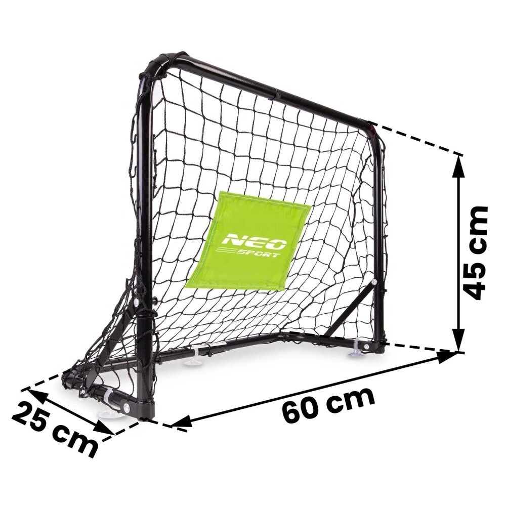 Neo Sport Set 2 porti de fotbal pentru copii 60x45x25cm din metal cu plasa rezistentamingie si ancore de fixare incluse