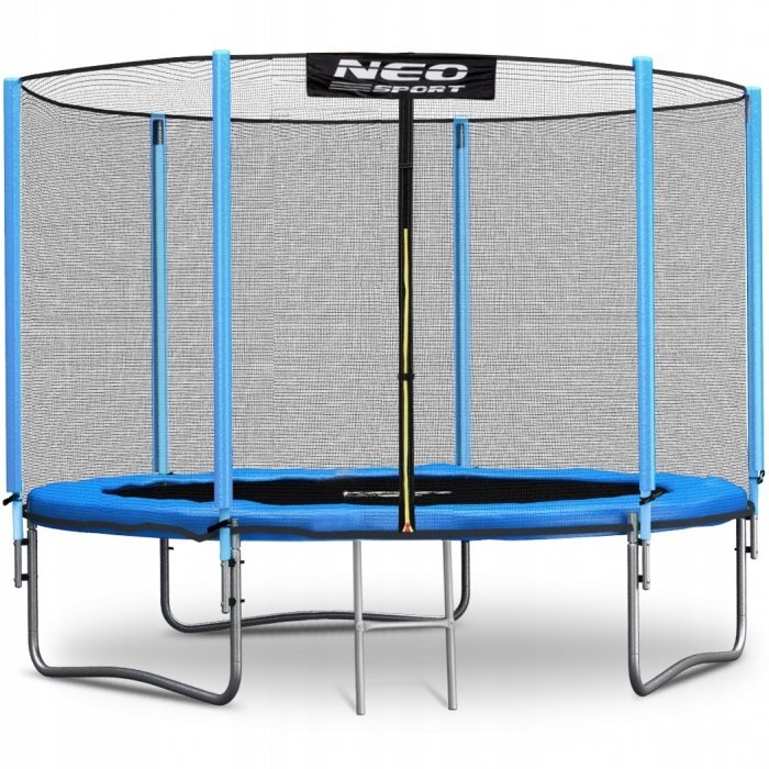 Neo Sport Trambulina de gradina cu plasa exterioara stalpi si scara 252 cm (8FT) Neo-Sport NS-08Z181 albastru