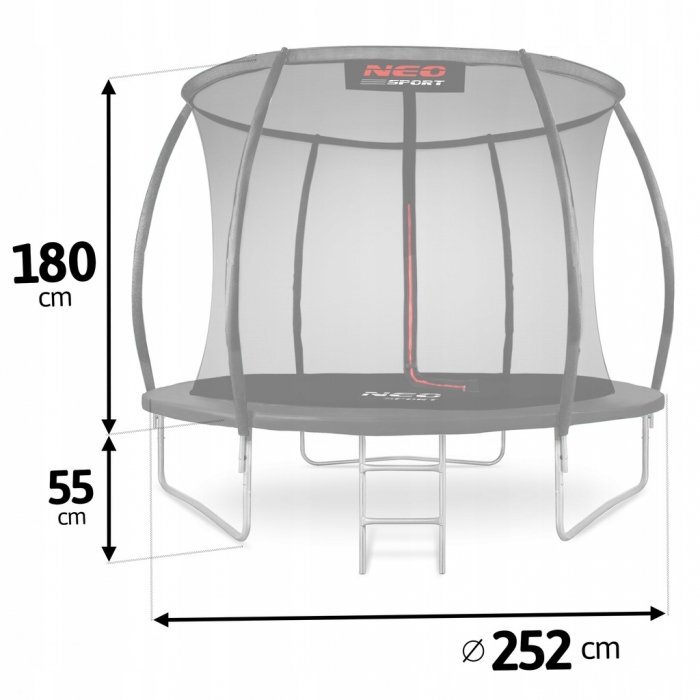 Neo Sport Trambulina de gradina cu plasa interioara 252 cm Neo-Sport Negru