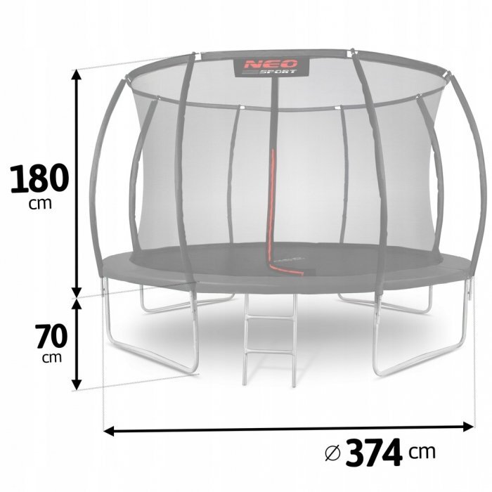 Neo Sport Trambulina de gradina cu plasa interioara 374 cm Neo-Sport NS-12C231 Negru