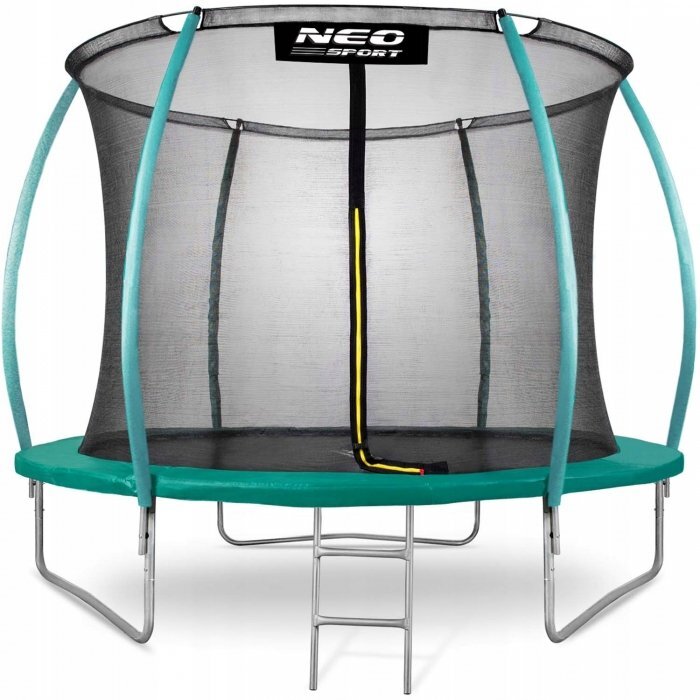 Neo Sport Trambulina de gradina cu plasa interioara stalpi si scara 312 cm (10FT) Neo-Sport NS-10C181 verde