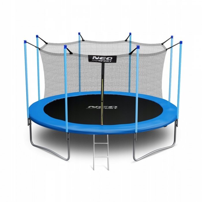 Neo Sport Trambulina de gradina cu plasa interioara stalpi si scara 404 cm (13FT) Neo-Sport NS-13W181 albastru