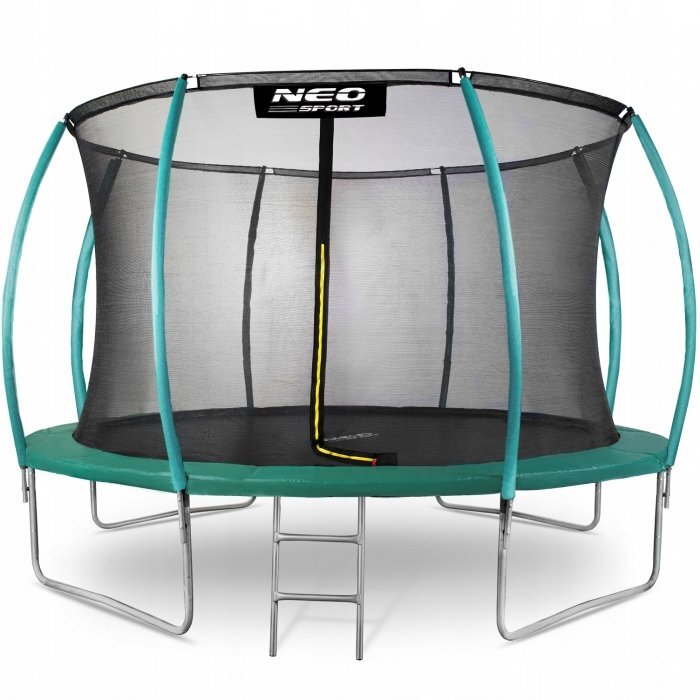 Neo Sport Trambulina de gradina cu plasa interioara stalpi si scara 435 cm (14FT) Neo-Sport NS-14C181 verde